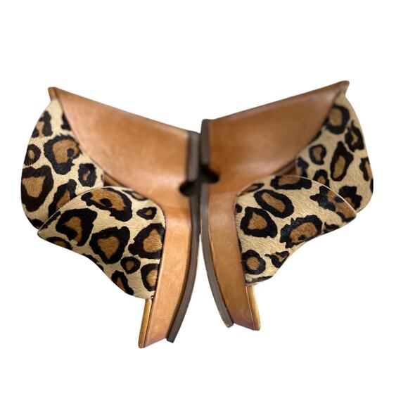Sam Edelman Jorgia Leopard Tan Pony Hair & Leather Platform Wedge Sandal - Picture 3 of 10